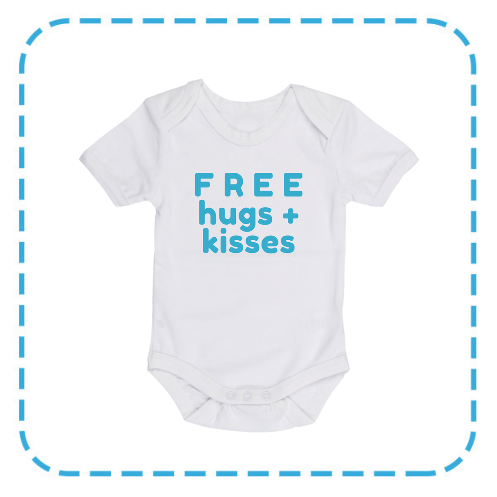 Bubs & Bobbins Funny Onesie - Free Hugs + Kisses