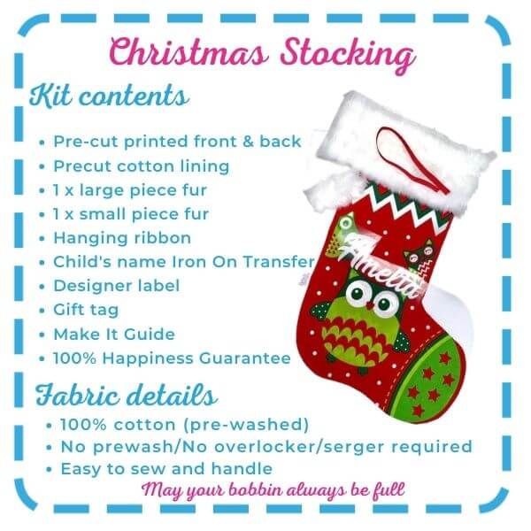 Ready to SEW Kit: Christmas Stocking - Personalised