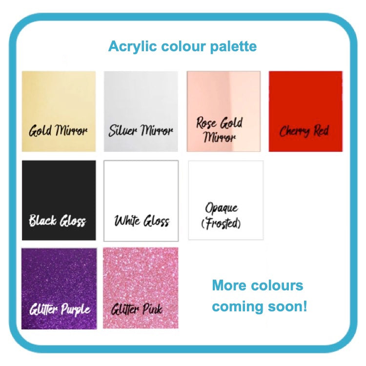 This indicates the acrylic colour palette that dog leash holders can follow.