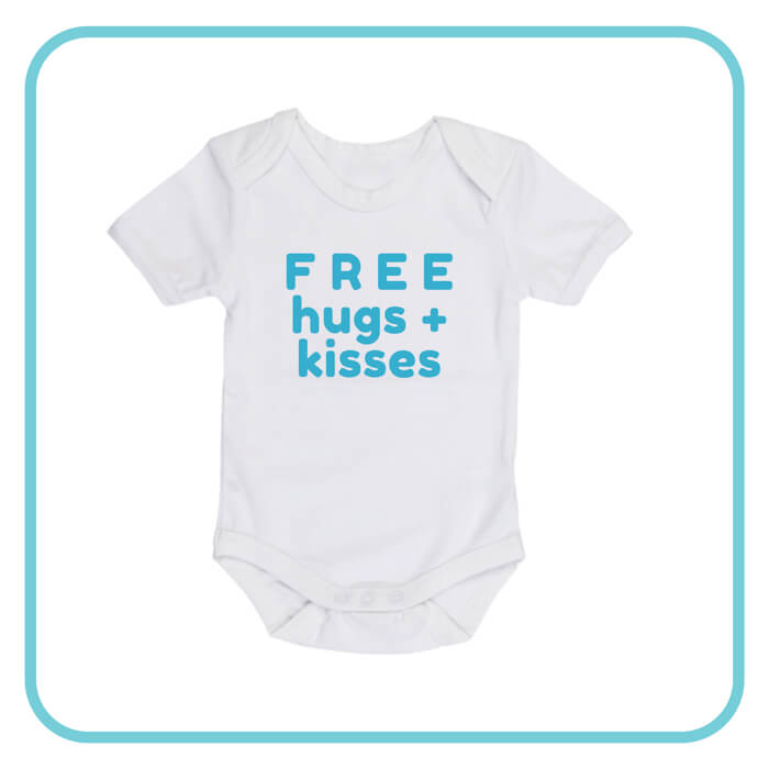 Little Bubs Onesie - FREE hugs + kisses slogan