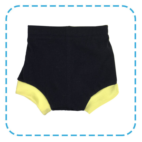 Little Bub Shorts - Navy with Lemon Sherbet Cuffs