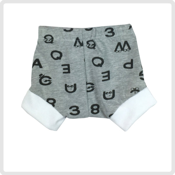 Ready to SEW Kit: Little Bub Tee & Shorts Set - ABC Grey with Pure White