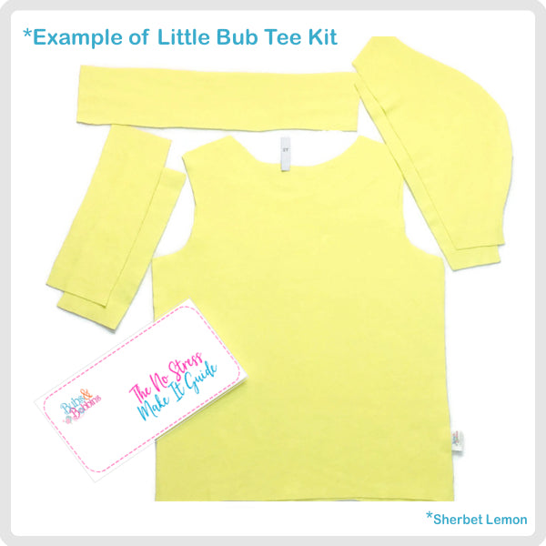 Ready to SEW Kit: Little Bub Tee & Shorts Set - Blue Ocean with Pure White