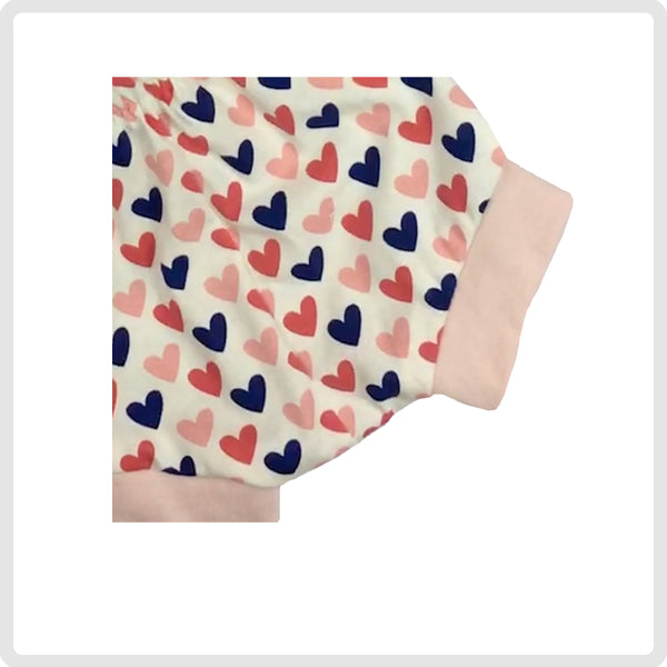 Ready to SEW Kits: Little Bub Tee & Shorts Set - Peachy Pink/Hearts