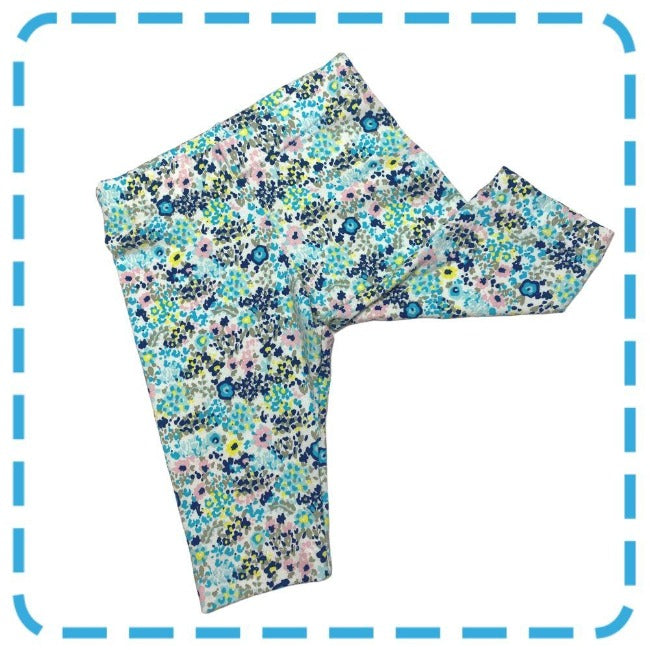 Little Bub Leggings in pastel floral print available in a ready to sew kit and ready to wear options.