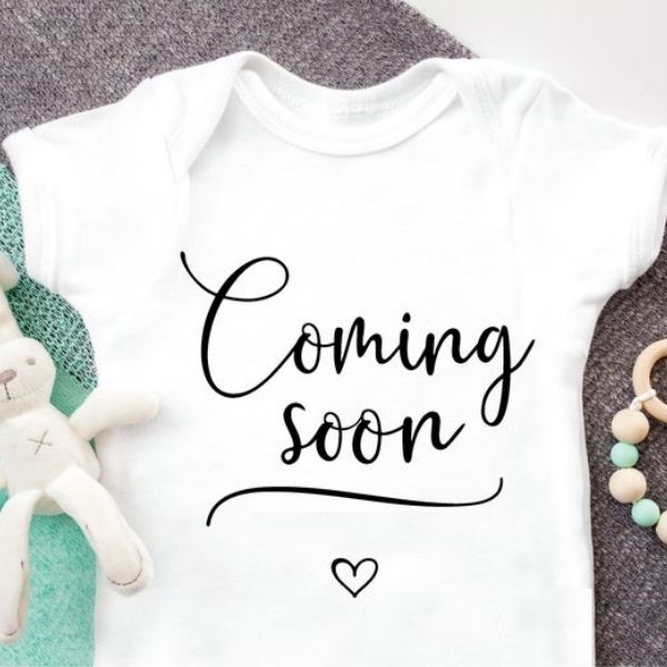 Personalised Announcement Onesie - Pure White + Coming Soon!