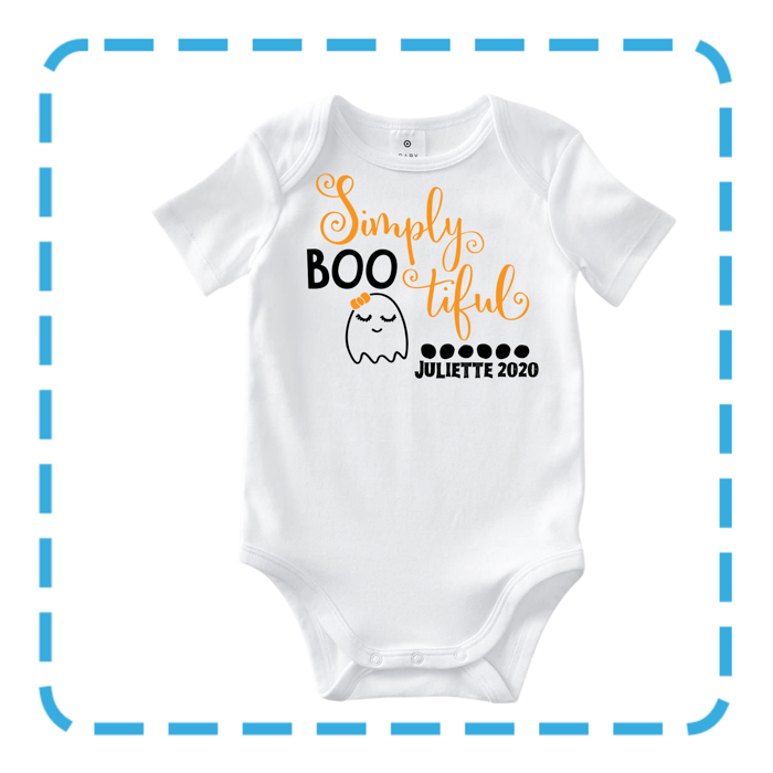 Halloween baby onesie customised with baby name